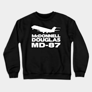 McDonnell Douglas MD-87 Silhouette Print (White) Crewneck Sweatshirt